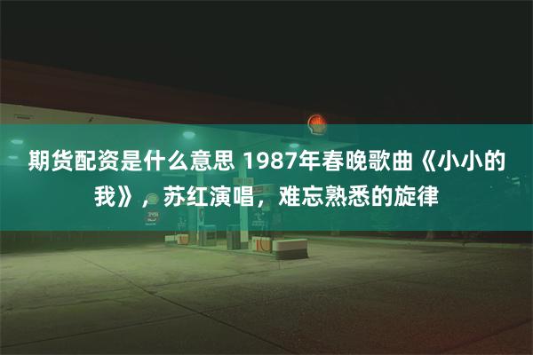 期货配资是什么意思 1987年春晚歌曲《小小的我》，苏红演唱，难忘熟悉的旋律